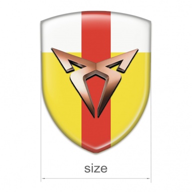 Seat Cupra Emblem Badge Logo Yellow White with Red Band Design 