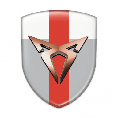 Seat Cupra Logo Emblem Gray White with Red Band Design 
