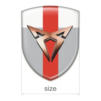 Seat Cupra Logo Emblem Gray White with Red Band Design 
