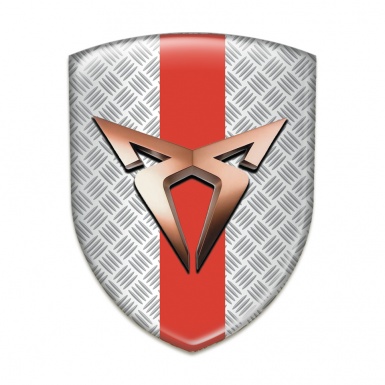 Seat Cupra Domed Emblem Mesh Effect with Red Band Design 