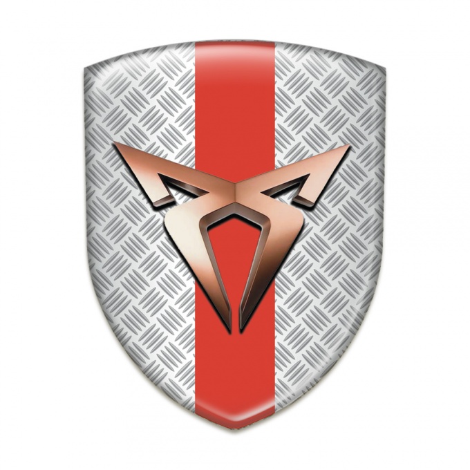 Seat Cupra Domed Emblem Mesh Effect with Red Band Design 