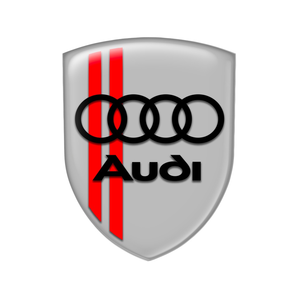 Audi Shield Silicone Sticker White Black Logo Led Line, Domed Emblems, Stickers