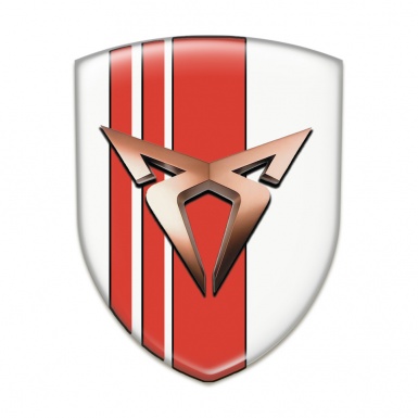 Seat Cupra Auto Emblem White with Red tapes Decoration 