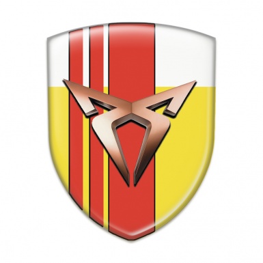 Seat Cupra Tuning Emblem Yellow White with Red Tapes 