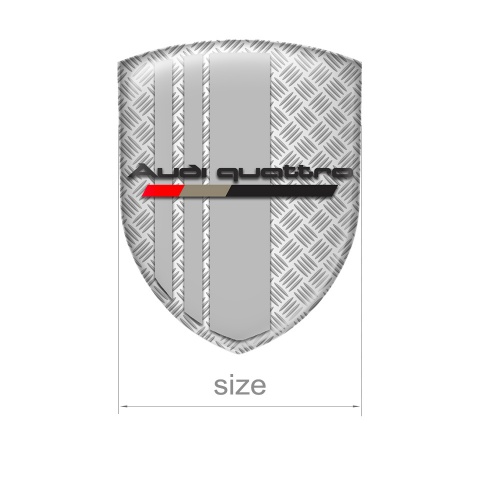 Audi Quattro Silicone Sticker Steel Effect