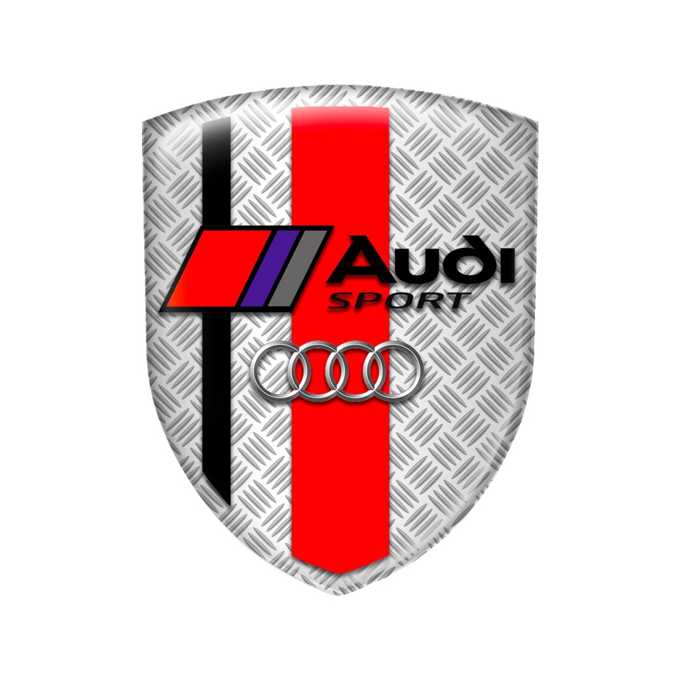 Audi Sport Silicone Sticker Steel Effect, Domed Emblems, Stickers