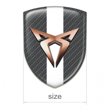 Seat Cupra Emblem Badge Logo carbon with White Tape model 