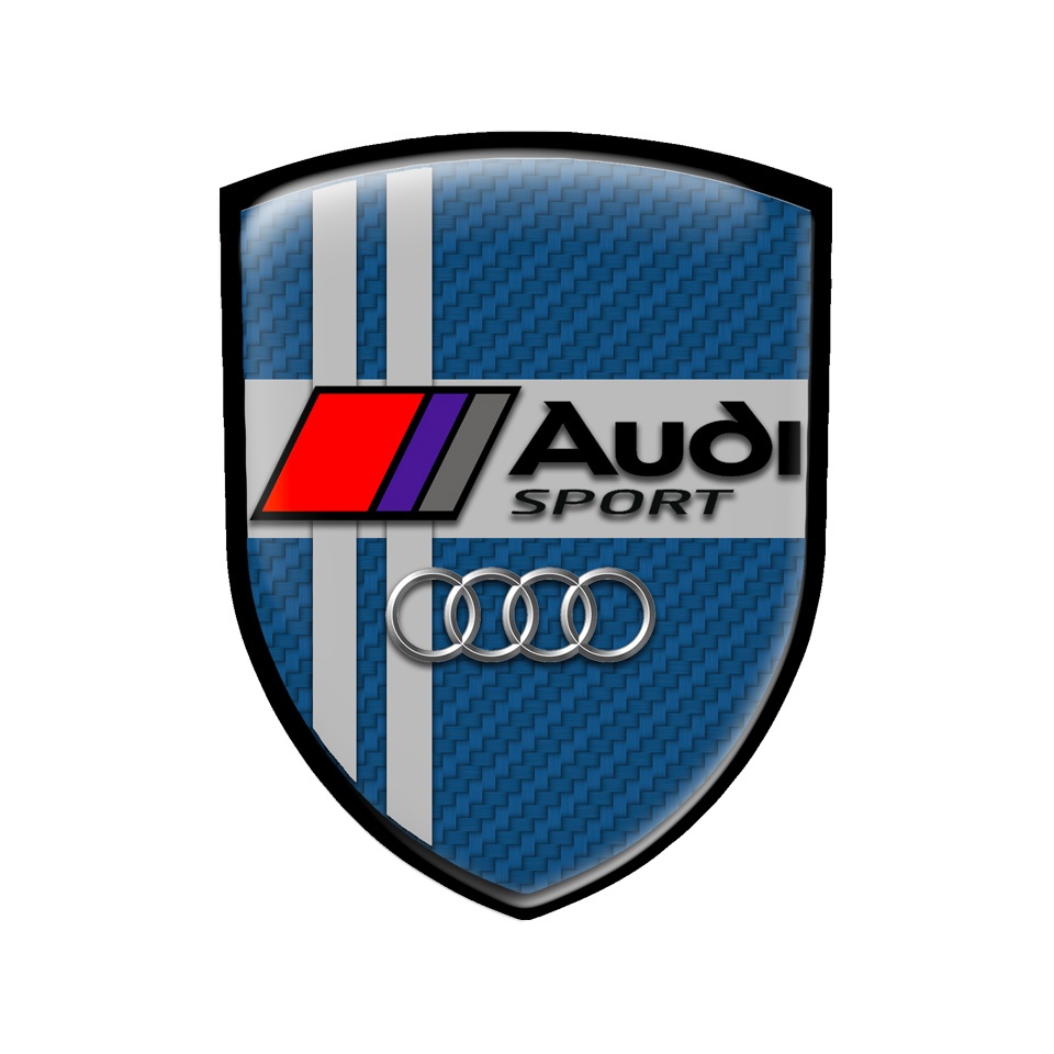 Audi Sport Silicone Sticker Navy Carbon, Domed Emblems, Stickers