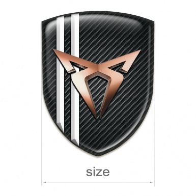 Seat Cupra Emblem Exterior Black Fibers White Stripes Model 