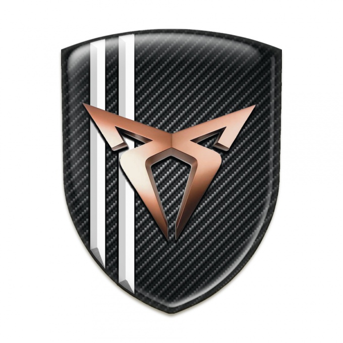 Seat Cupra Emblem Exterior Black Fibers White Stripes Model 
