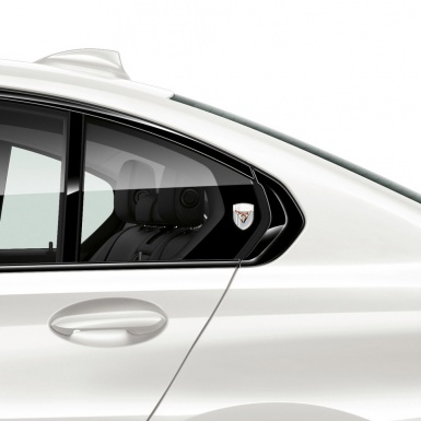 Seat Cupra Self Adhesive Car logo Emblem Gray White with White Stripes Model 