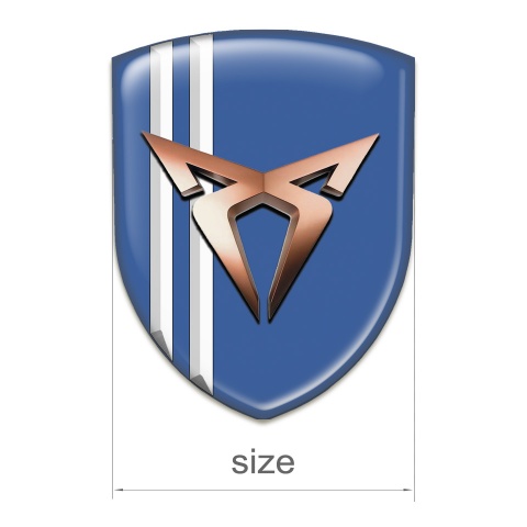 Seat Cupra Silicone Car Decal Badge Blue with White Stripes Model 