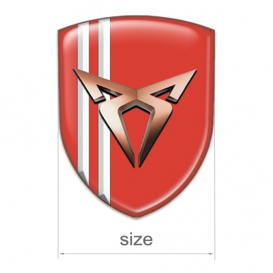 Seat Cupra Silicone Badge Red With White Stripes Model 