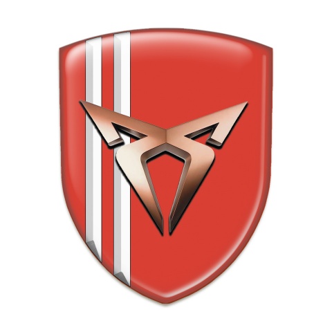 Seat Cupra Silicone Badge Red With White Stripes Model 