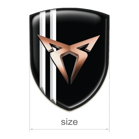 Seat Cupra Emblem Badge Logo Black with White stripes Model 
