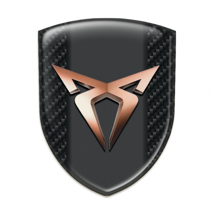 Seat Cupra Tuning Emblem dark Carbon Background Copper Logo 
