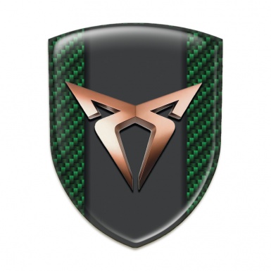 Seat Cupra Self Adhesive Emblem Logo Green Carbon Copper logo 
