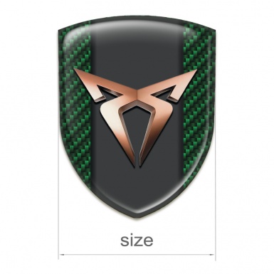 Seat Cupra Self Adhesive Emblem Logo Green Carbon Copper logo 