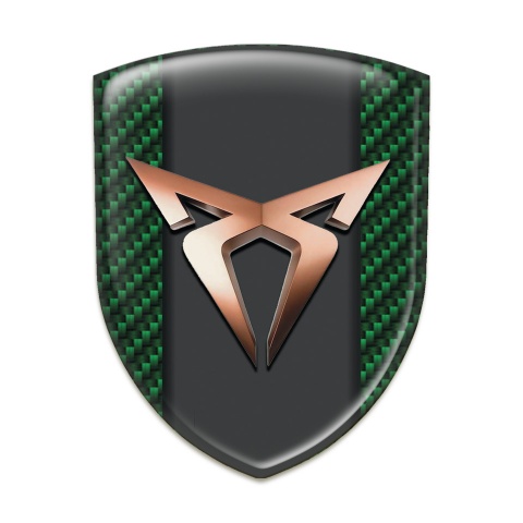 Seat Cupra Self Adhesive Emblem Logo Green Carbon Copper logo 