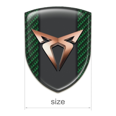 Seat Cupra Self Adhesive Emblem Logo Green Carbon Copper logo 