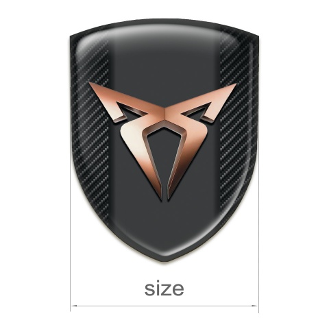 Seat Cupra Domed Emblem Black Fibers Background Copper Logo 