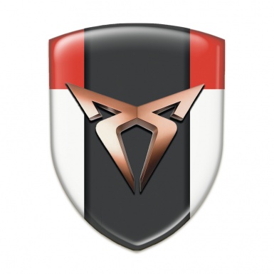 Seat Cupra Emblem Badge Logo White Red Version 