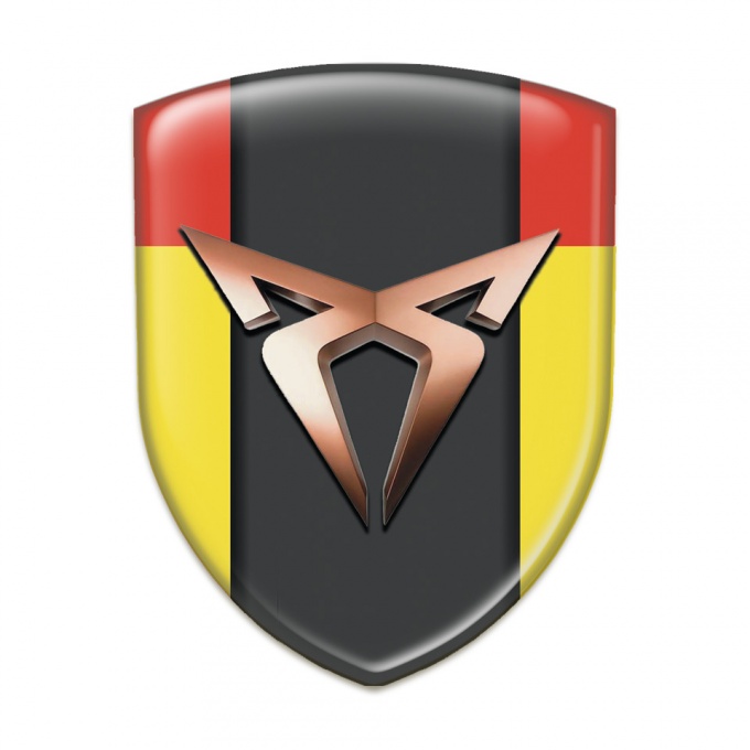 Seat Cupra Logo Emblem Yellow Red Version 