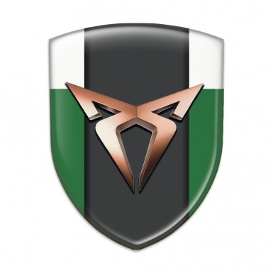 Seat Cupra Domed Emblem Green White Version 
