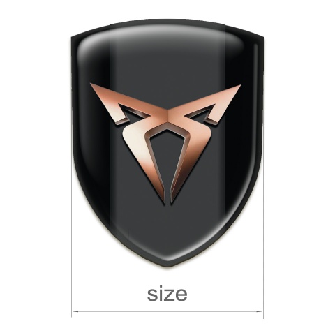 Seat Cupra Silicone Car Decal Badge Black Design Copper Logo 
