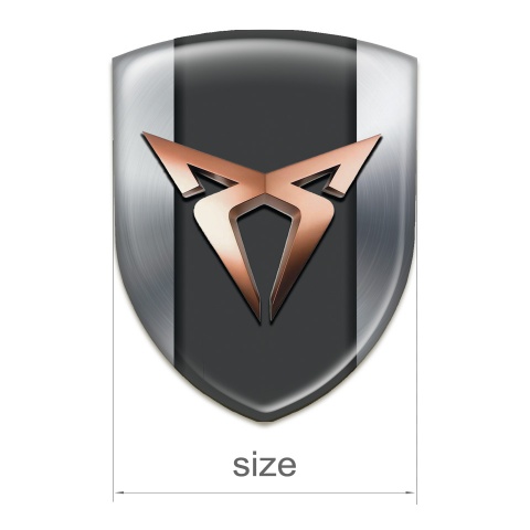Seat Cupra Silicone Badge Silver design Copper logo 