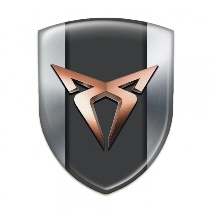 Seat Cupra Silicone Badge Silver design Copper logo 