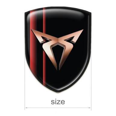 Seat Cupra Car Accessories Badge Black with Red Lines Decoration pattern