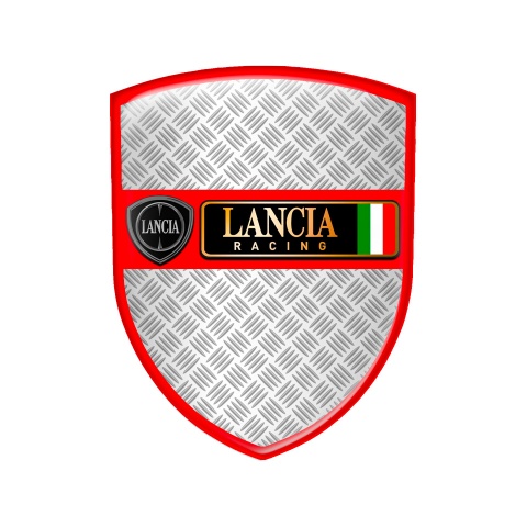 Lancia Shield Silicone Emblem Steel Racing Red Edition