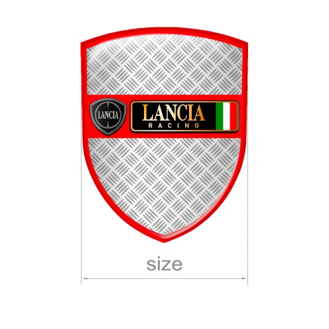 Lancia Shield Silicone Emblem Steel Racing Red Edition