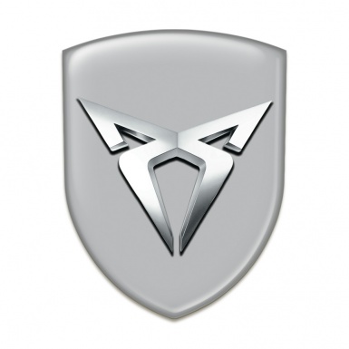 Seat Cupra Tuning Emblem Gray base Silver logo 