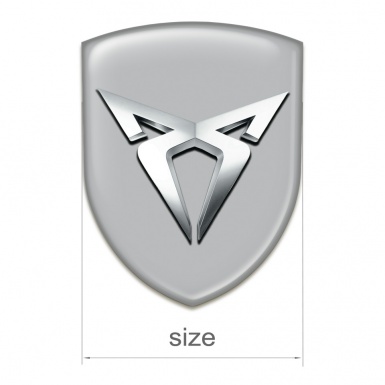 Seat Cupra Tuning Emblem Gray base Silver logo 