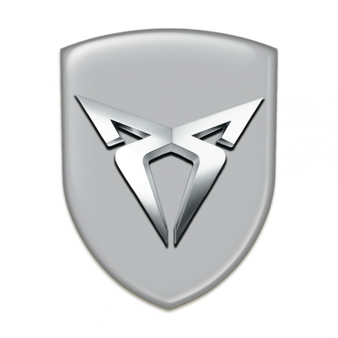 Seat Cupra Tuning Emblem Gray base Silver logo 