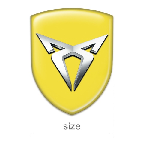 Seat Cupra Tuning Badge Yellow Base silver Logo 