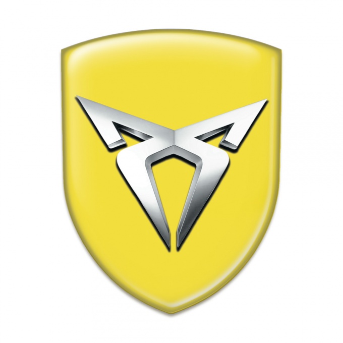 Seat Cupra Tuning Badge Yellow Base silver Logo 