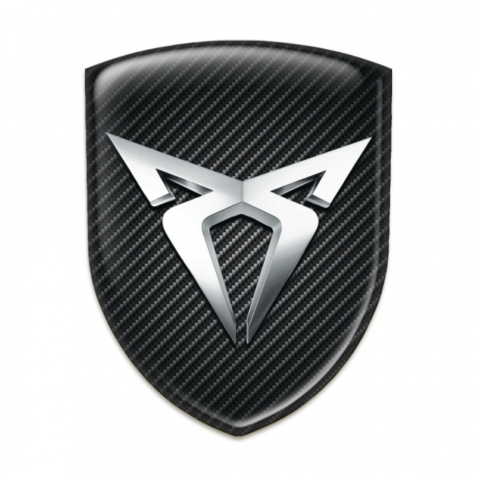 Seat Cupra Emblem Badge Logo Dark Carbon Silver Logo 