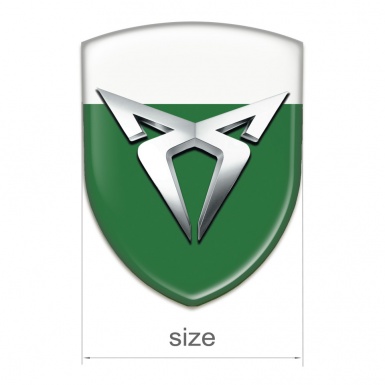 Seat Cupra Resin Sticker Green White Base silver Logo 