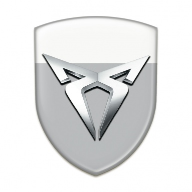 Seat Cupra Resin Sticke Gray White Base Silver logo 