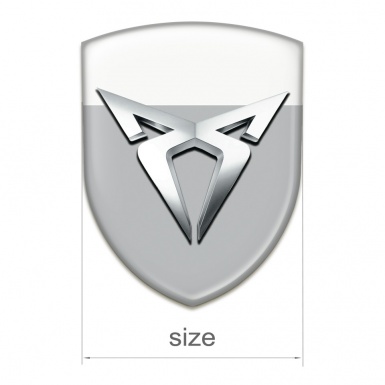 Seat Cupra Resin Sticke Gray White Base Silver logo 