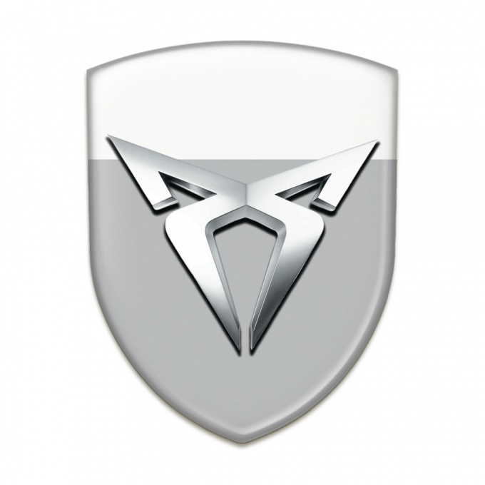 Seat Cupra Resin Sticke Gray White Base Silver logo 
