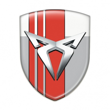 Seat Cupra Auto Emblem Grey White with Red Tapes Type 