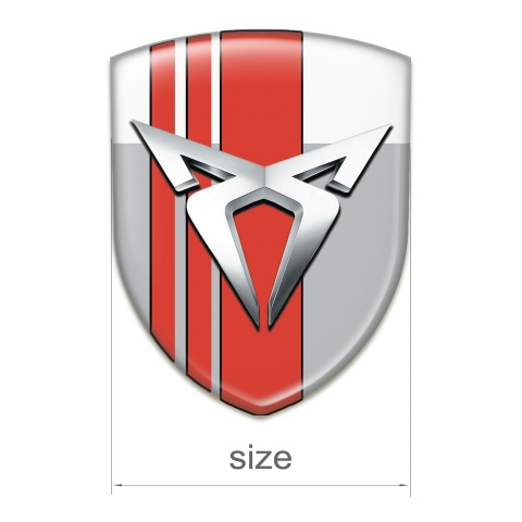Seat Cupra Auto Emblem Grey White with Red Tapes Type 