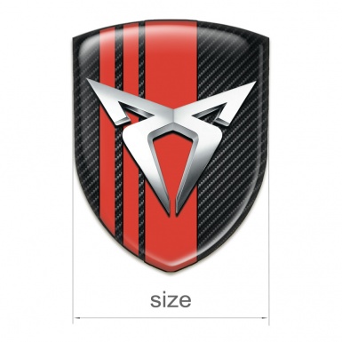 Seat Cupra Emblem Badge Logo black carbon Red tapes Type