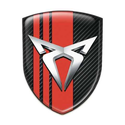 Seat Cupra Emblem Badge Logo black carbon Red tapes Type