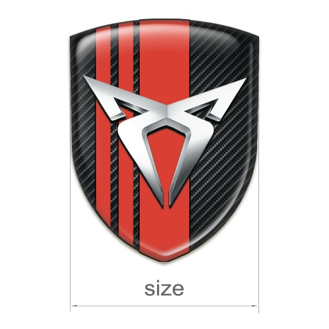 Seat Cupra Emblem Badge Logo black carbon Red tapes Type