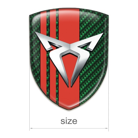Seat Cupra Logo Emblem Green Carbon Red Tapes Type 
